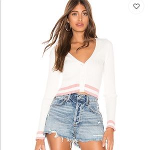 Cropped Sweater whitePink
